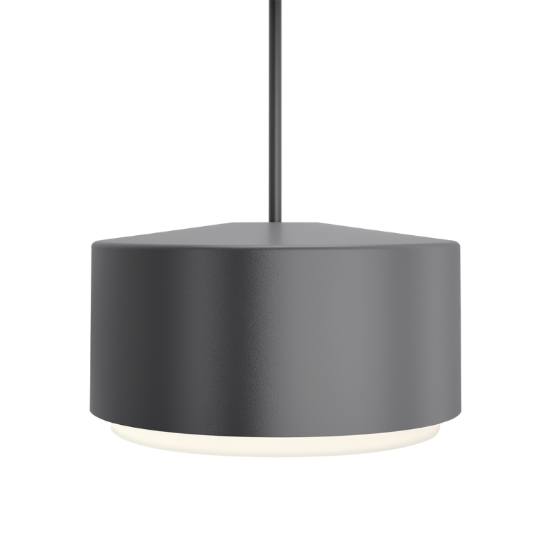 The 18 inch Roton Outdoor Pendant from Visual Comfort and Co in charcoal.