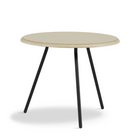 The Soround Coffee Table from Woud with the small diameter table top and high height in beige.