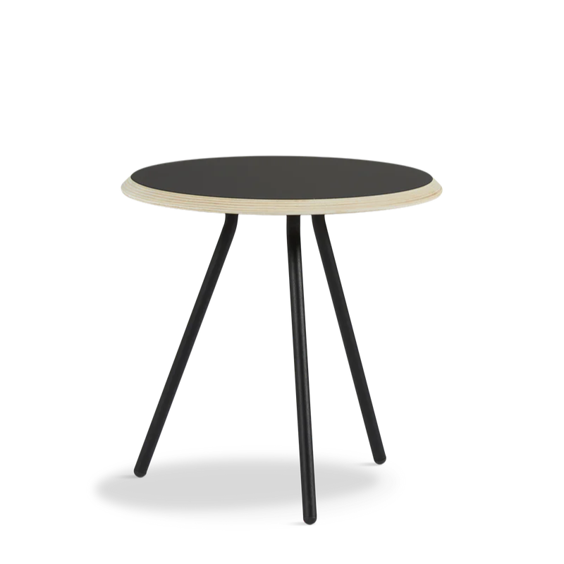 The black version of the Soround Side Table from Woud in the medium size.