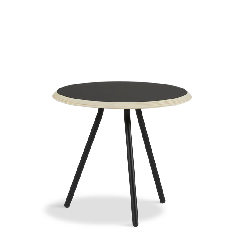 The black version of the Soround Side Table from Woud in the small size.