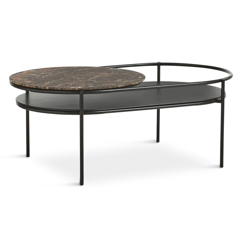 The Verde Coffee Table from Woud with the Brown Marble tabletop.