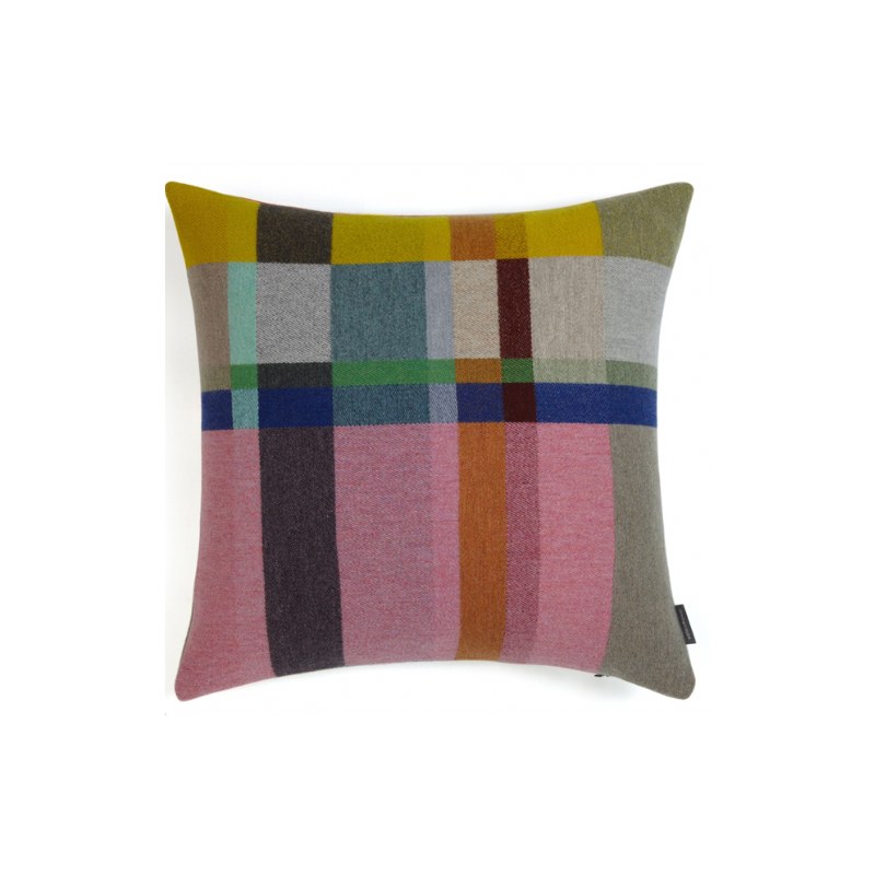 The Lloyd Cushion from Wallace & Sewell's Block Cushion Collection is a stunning pop of color for any space. Inspired by Korean artist Chung Eun Mo's abstract paintings, this luxurious cushion features a bold checkerboard pattern of juxtaposed blocks and striking hues. Made from sumptuous merino lambswool this throw pillow is reversible with a different colorway on each side for versatile use. 
