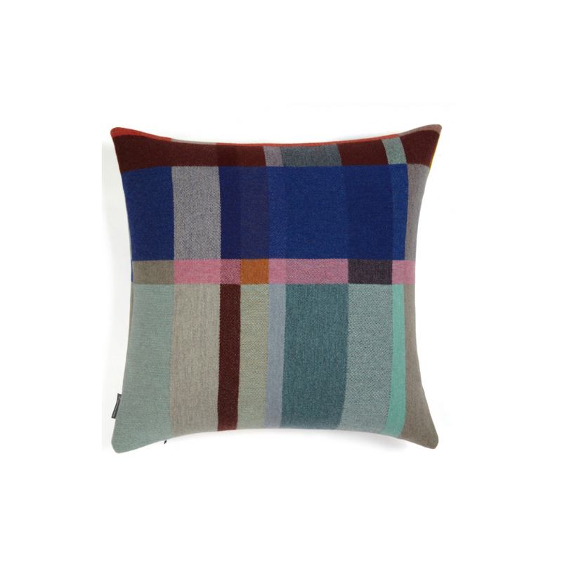The Lloyd Cushion from Wallace & Sewell's Block Cushion Collection is a stunning pop of color for any space. Inspired by Korean artist Chung Eun Mo's abstract paintings, this luxurious cushion features a bold checkerboard pattern of juxtaposed blocks and striking hues. Made from sumptuous merino lambswool this throw pillow is reversible with a different colorway on each side for versatile use. 