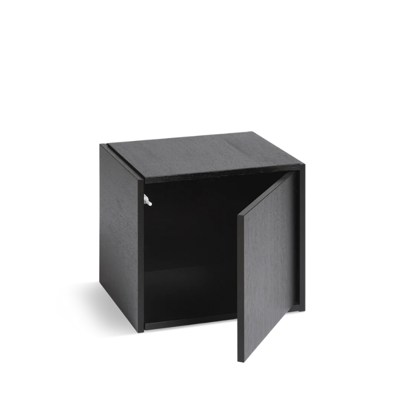The Bricks Cube from Woud in black with the right door option.