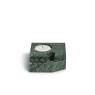 The Jeu De Dés 3 Candle Holder from Woud, made from solid marble with a tea light, in green.