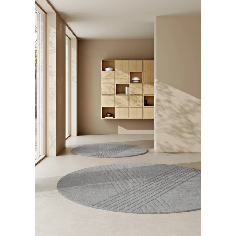 The Kyoto Rug from Woud in a segmented bedroom.