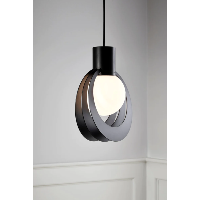 The Lunar Pendant from Woud in a lounge.