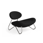 The Meadow Lounge Chair from Woud with charcoal fabric and brushed steel legs.