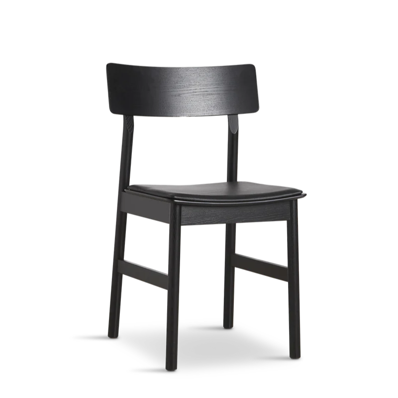 The Pause Dining Chair 2.0 from Woud in Black with Leather.