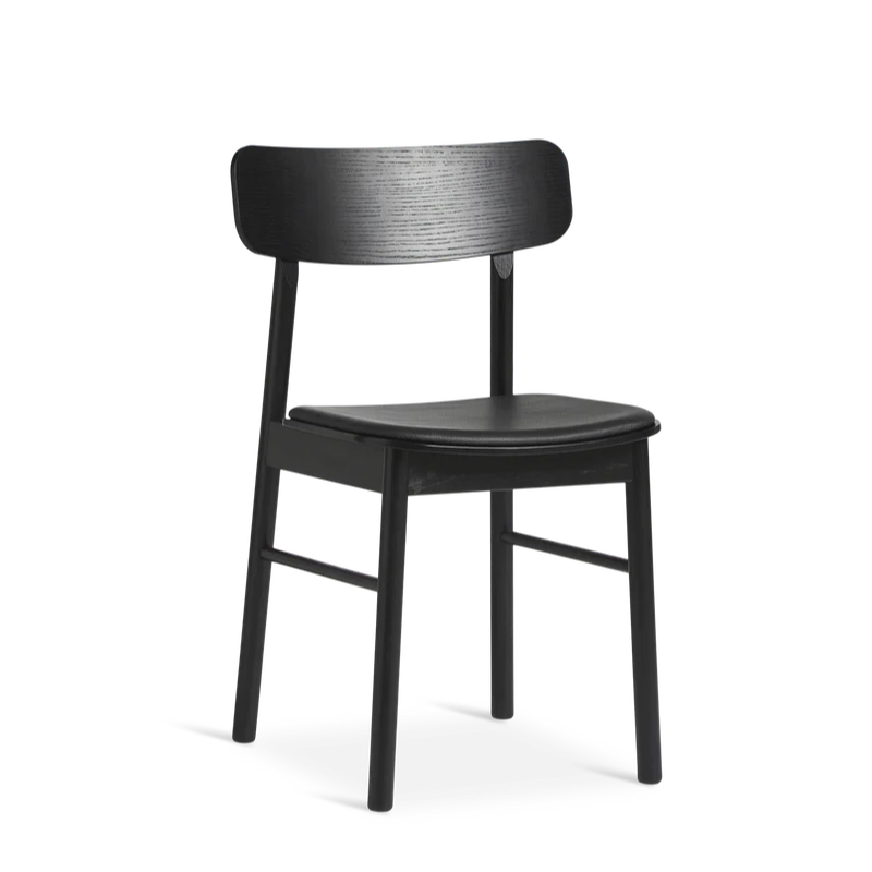 The Soma Dining Chair from Woud in Black with Leather.
