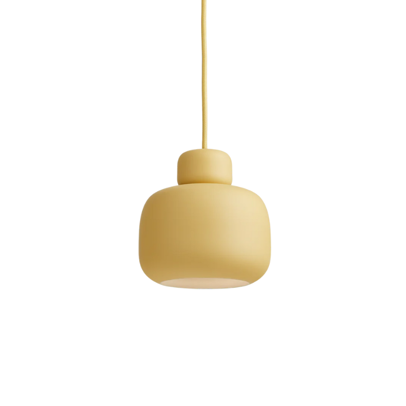 The small Stone Pendant from Woud in mustard.