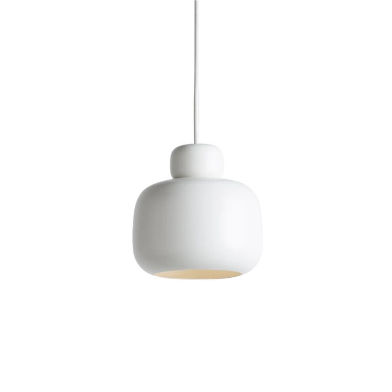 The small Stone Pendant from Woud in white.