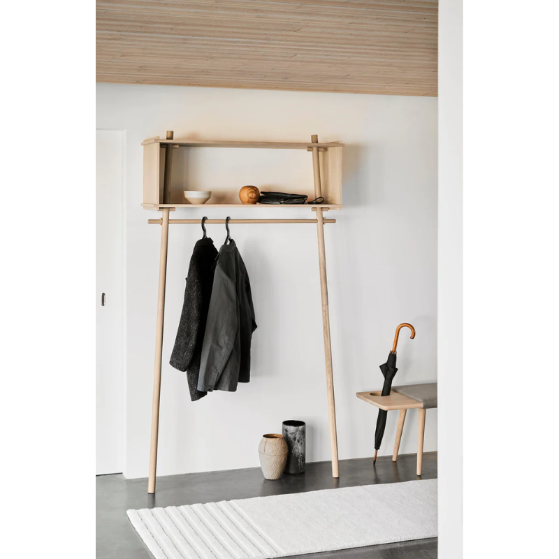 The Töjbox Wardrobe in a hallway family space shot.