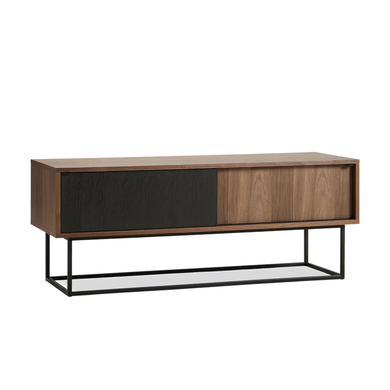 The Virka Sideboard (low) from Woud in walnut and black.