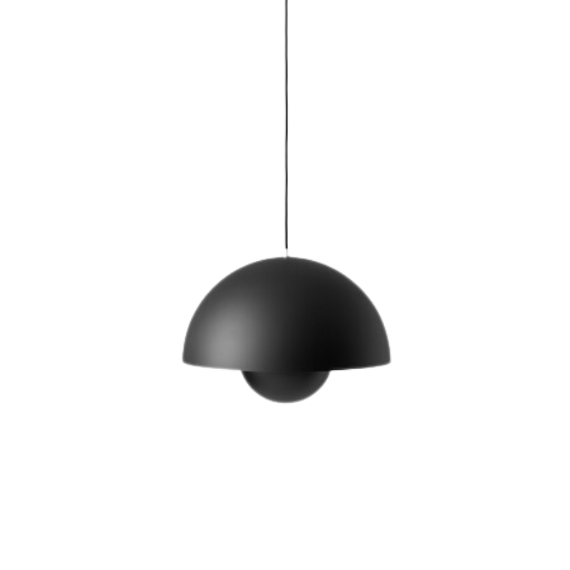 The Flowerpot VP2 Pendant Light from &Tradition in matte black.
