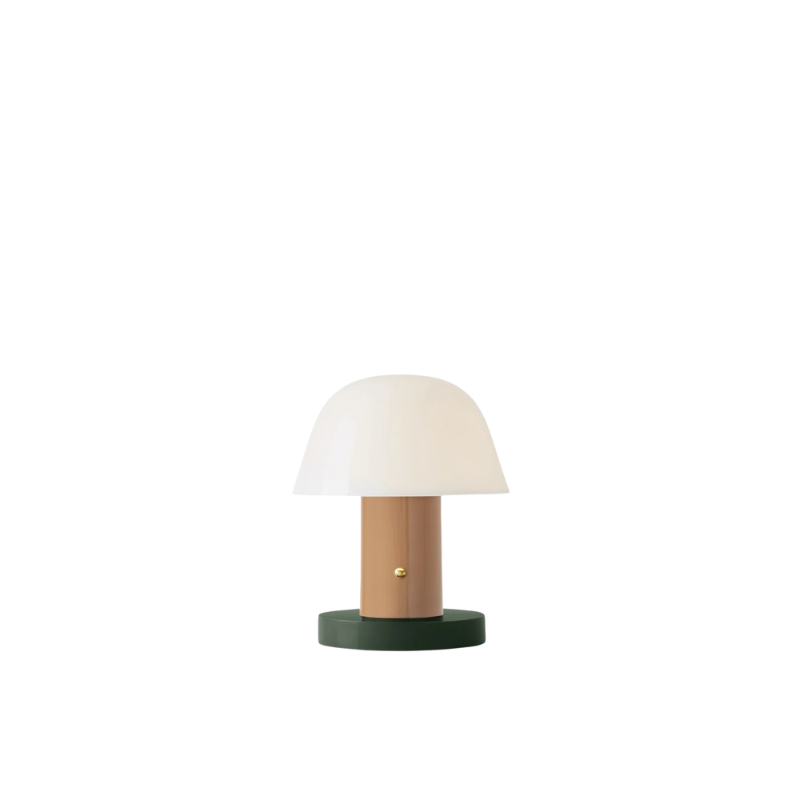 The Setago Portable Table Lamp by Jamie Hayon for &Tradition. ‘Seta’ the Spanish word for mushroom sets the tone for the diminutive, mushroom-like proportions of this quirky table lamp.