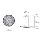 These are the dimensions for the Calpiso Suspension pendant light from Artemide.