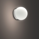 The Dioscuri Wall / Ceiling Light from Artemide in the size small turned on.