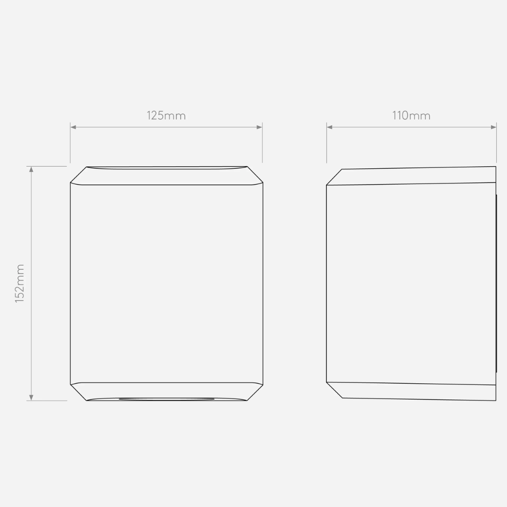 Dimensions of the Brixham Wall Single outdoor sconce by Astro Lighting. all-groups