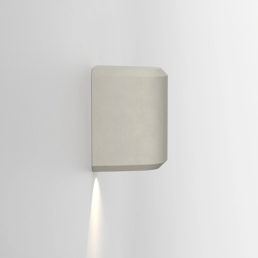 The Brixham Wall Single outdoor sconce in grey concrete by Astro Lighting profile view.