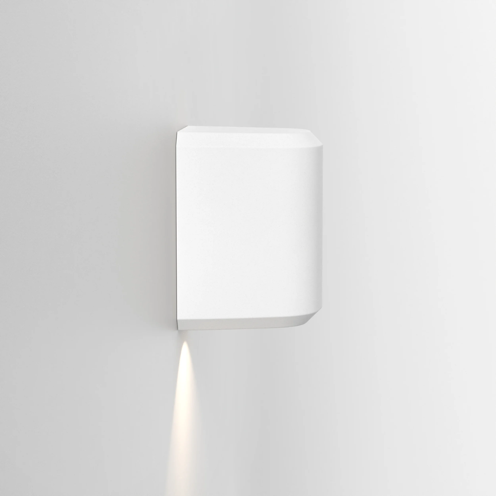 The Brixham Wall Single outdoor sconce in white concrete by Astro Lighting profile.