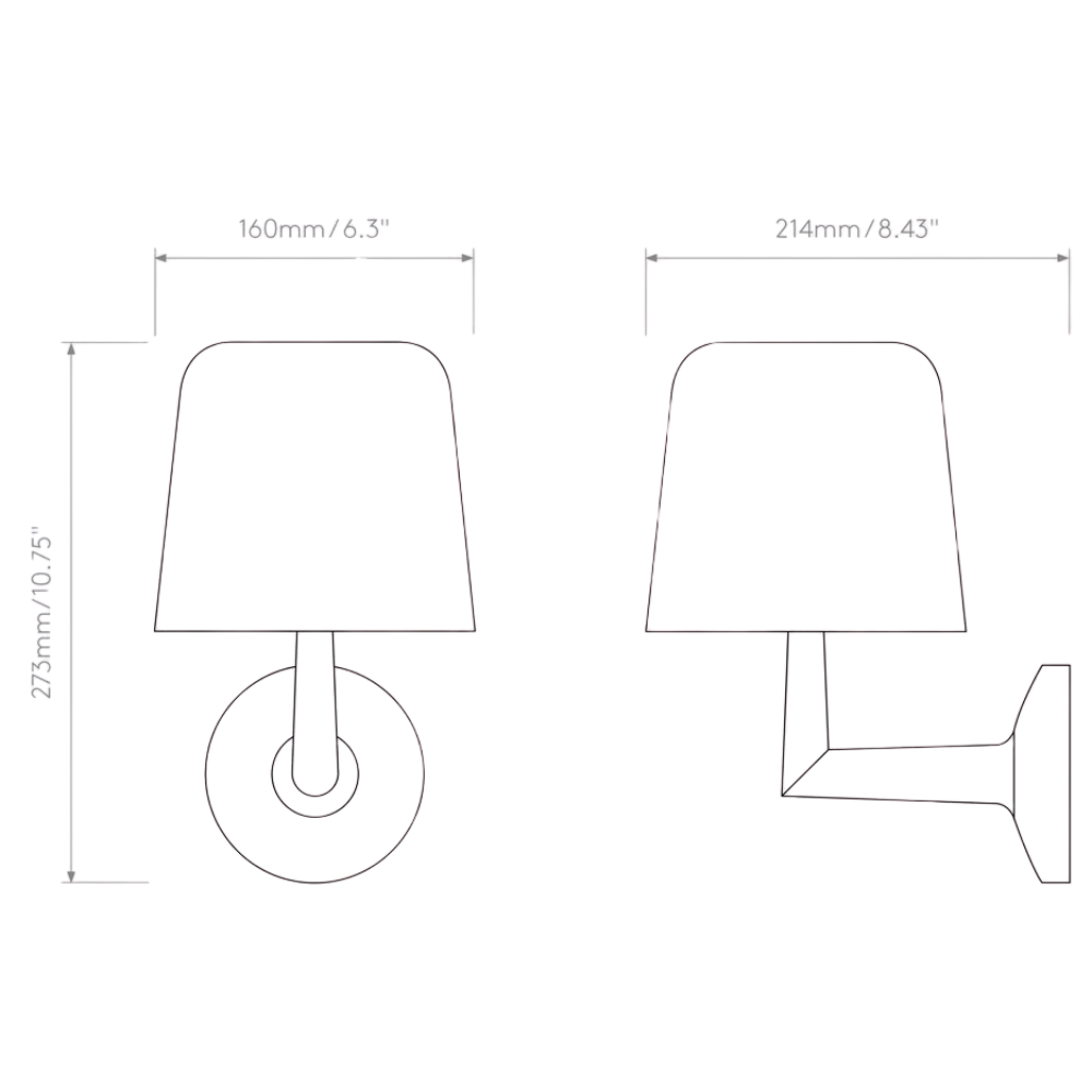 The Ella Wall Sconce from Astro lighting dimensions. all groups.