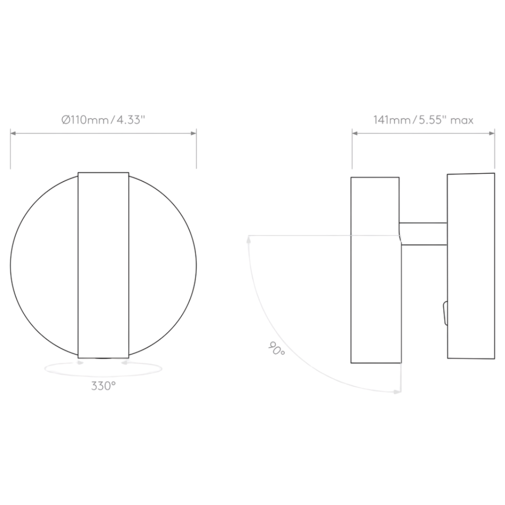 The Enna Surface Round Wall Sconce from Astro Lighting dimensions. all-groups