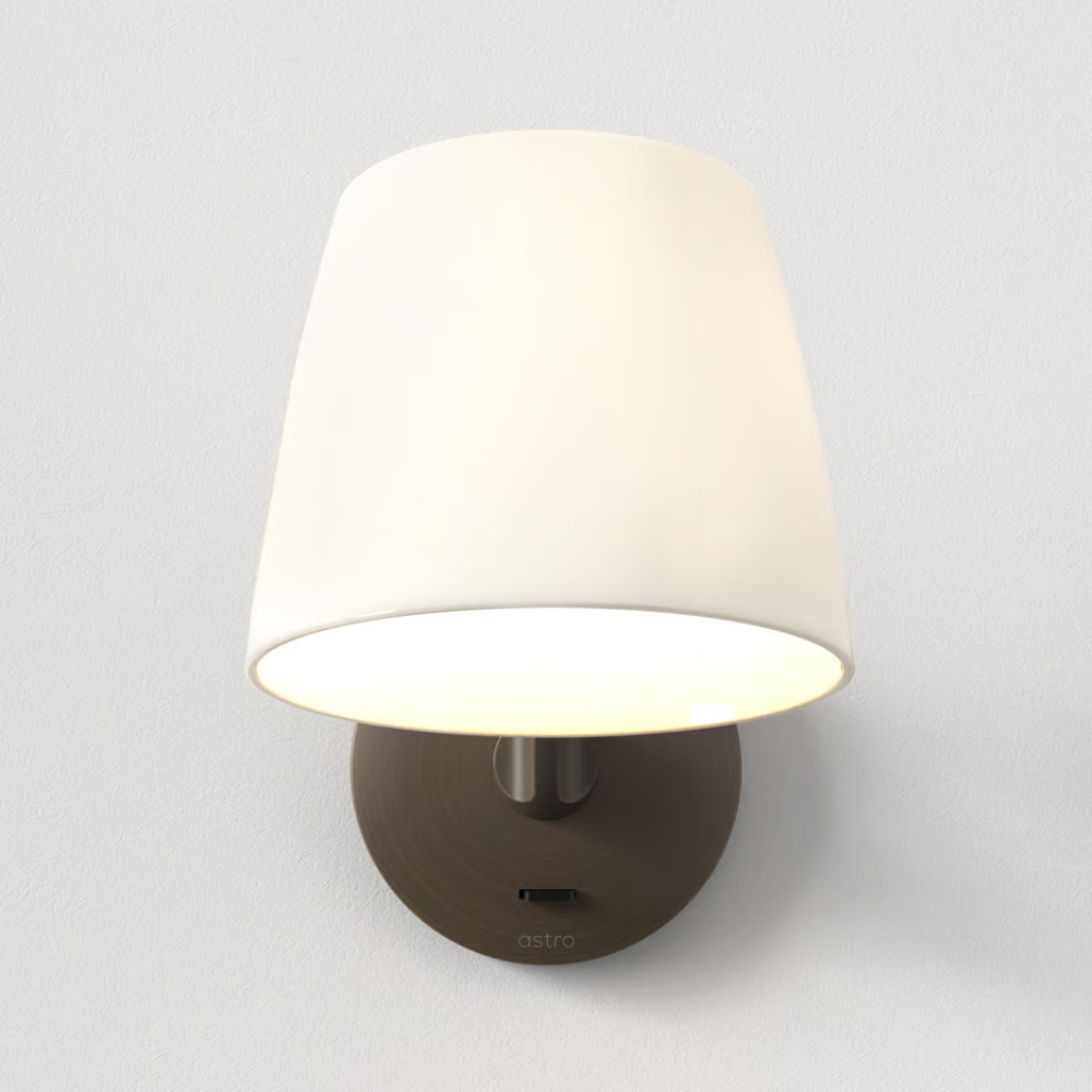 The bronze Imari Adjustable Wall Sconce from Astro Lighting from the front.