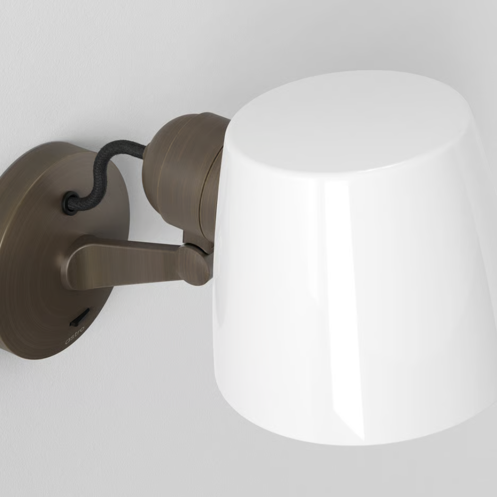 The bronze Imari Adjustable Wall Sconce from Astro Lighting turned off.