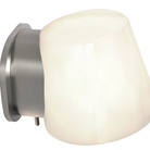 The Imari Wall Lamp from Astro Lighting in matt nickel close up with the light turned on.