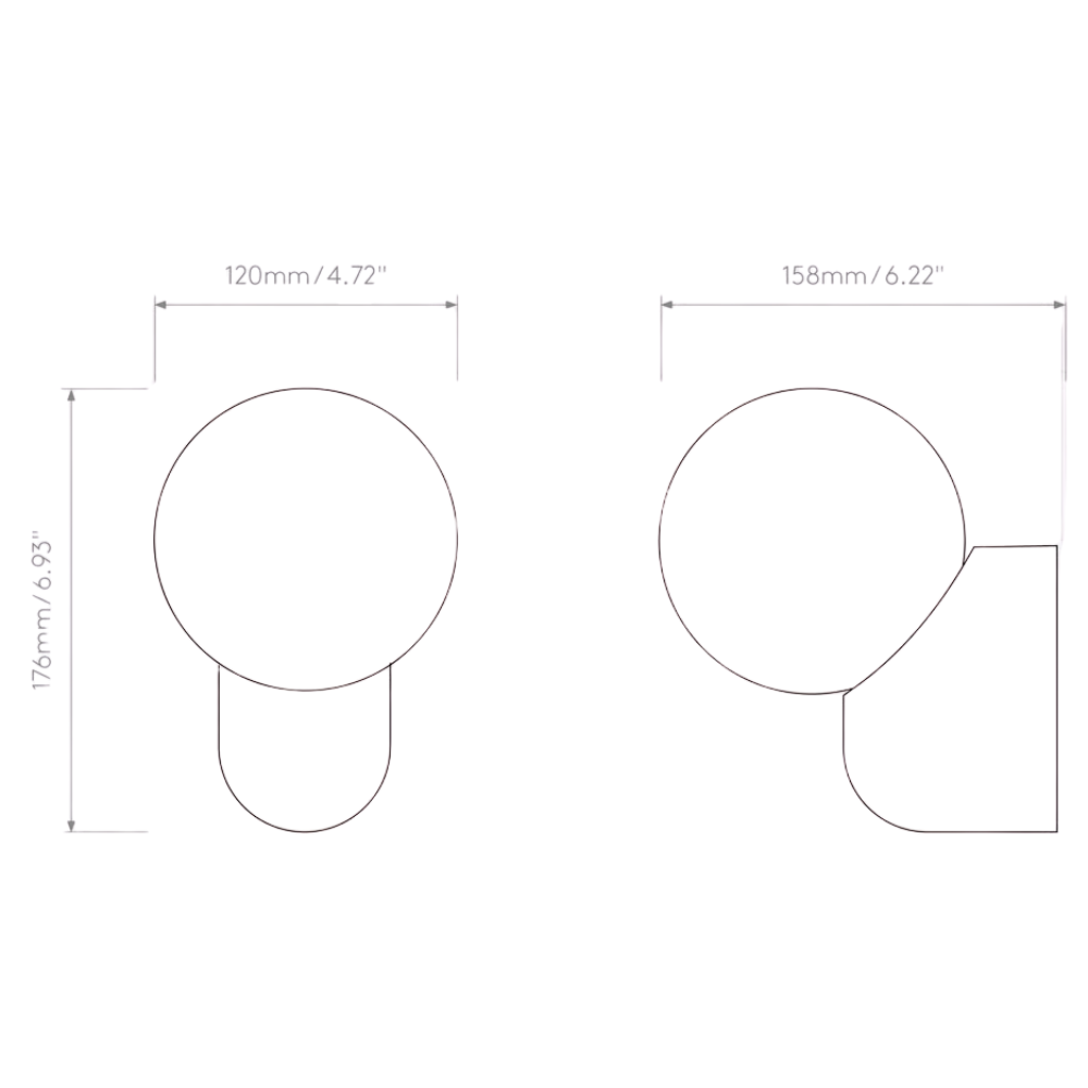 The Lyra Wall Sconce from Astro Lighting dimensions.