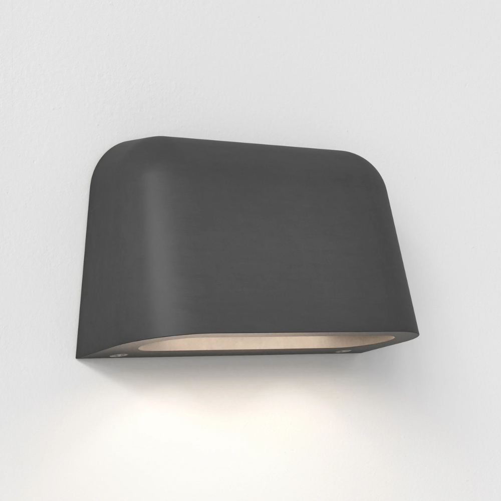 The Mast Twin Coastal Outdoor Wall Sconce by Astro Lighting in charcoal concrete. 