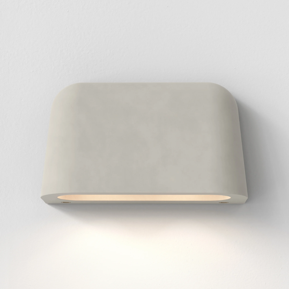 The Mast Twin Coastal Outdoor Wall Sconce by Astro Lighting in grey concrete from the front.