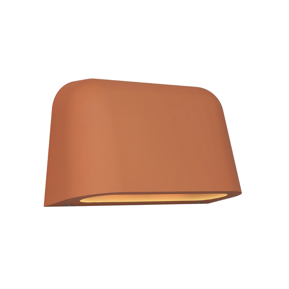 The Mast Twin Coastal Outdoor Wall Sconce by Astro Lighting in terracotta concrete.