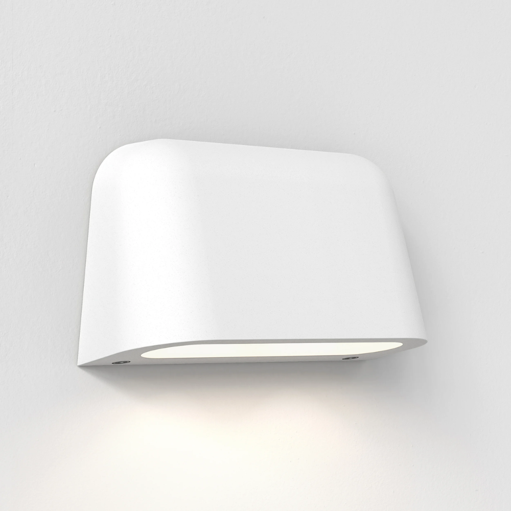 The Mast Twin Coastal Outdoor Wall Sconce by Astro Lighting in white concrete.