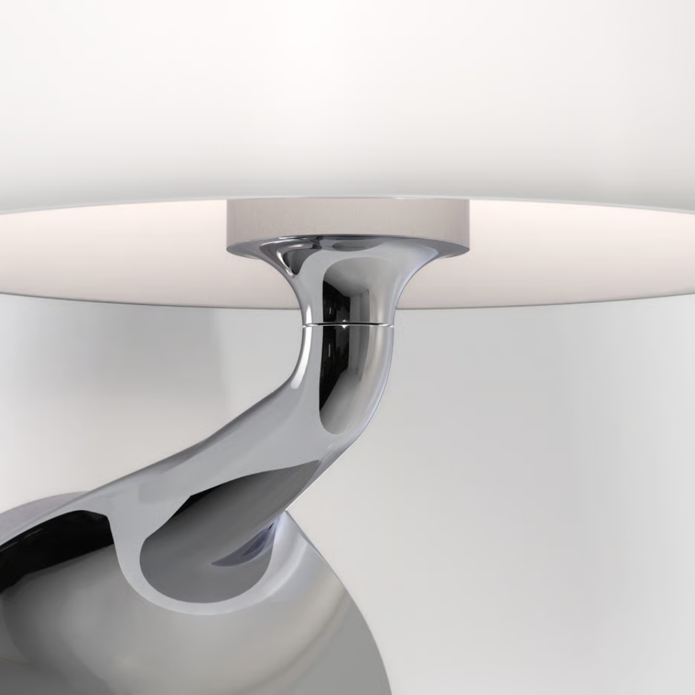 The polished chrome Millie Wall Sconce from Astro Lighting close up in a studio.