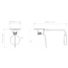 The dimensions of the Mitsu Swing Arm Wall Sconce from Astro Lighting. all-groups