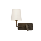 The bronze Side by Side USB Reading Light with white fabric Cone 160 Shade.