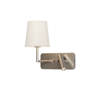 The matte nickel Side by Side USB Reading Light with white fabric Cone 160 Shade.