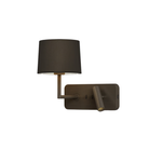 The bronze Side by Side USB Reading Light with the black fabric Drum 177 Shade.