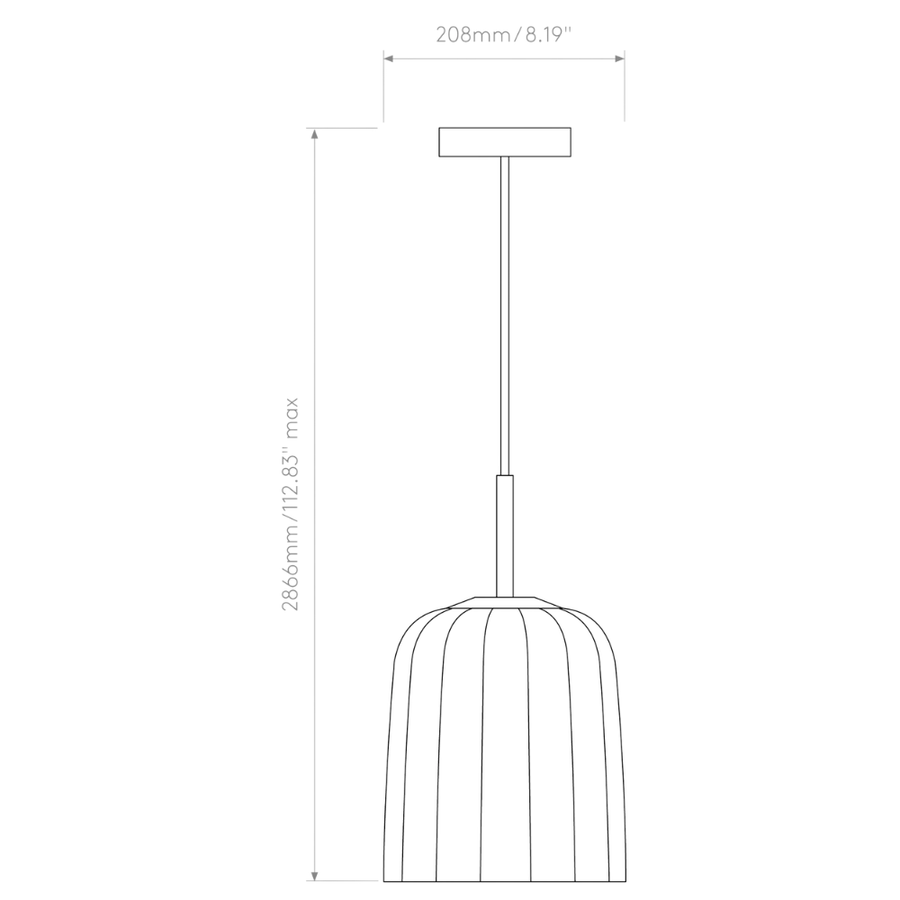 The medium Veo Pendant from Astro Lighting dimensions.