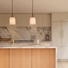 The small Veo Pendant from Astro Lighting in a kitchen.