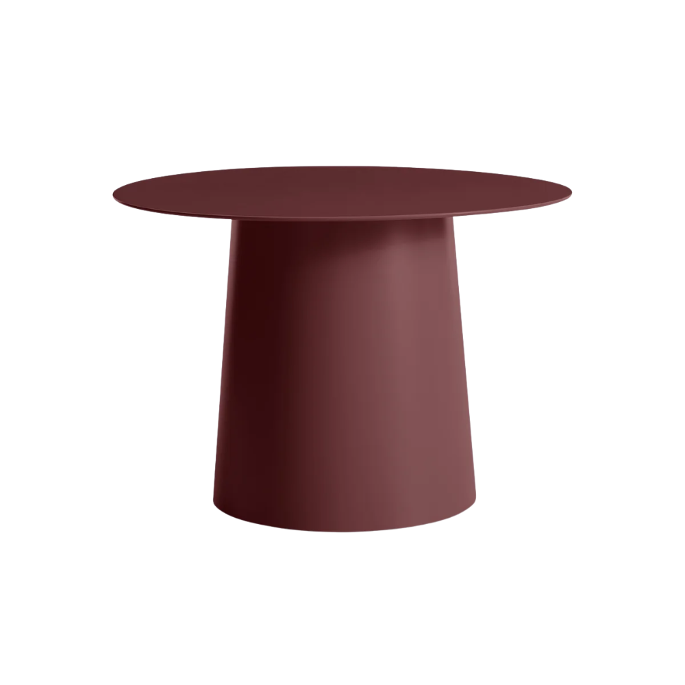 The Circula Low Side Table from Blu Dot in Oxblood.