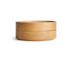 The Cusp Small Bowl from Blu Dot in white oak stacked.