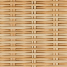 The sunbrella stucco Loophole Outdoor Lounge Chair from Bludot with rattan detailing.