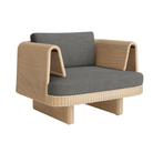 The toohey charcoal Loophole Outdoor Lounge Chair from Bludot with an angle view.