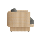 The toohey charcoal Loophole Outdoor Lounge Chair from Bludot with a side profile.