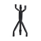 The Nosferatube Small Candelabra from Blu Dot in black from an angle.