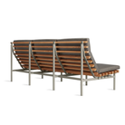 The toohey charcoal Perch Outdoor 3 Seat Sofa with charcoal frame by Bludot from the rear side.