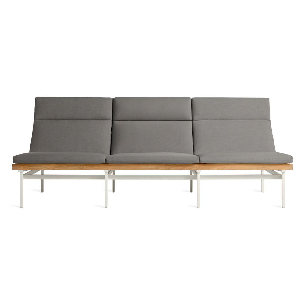 The toohey charcoal Perch Outdoor 3 Seat Sofa with white frame from Bludot.